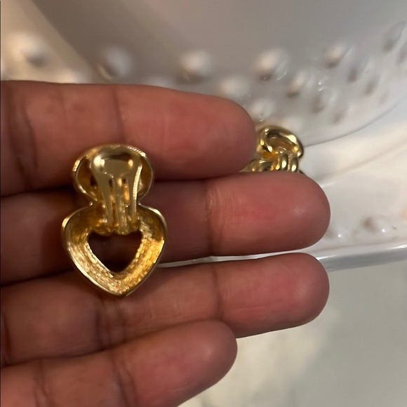 Dior Double Heart Clip on Earrings - Picture 2 of 3
